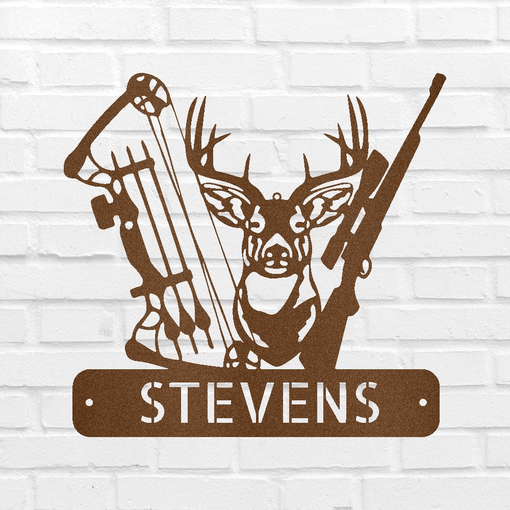 Custom Metal Wall Art - Personalized Buck Monogram Sign