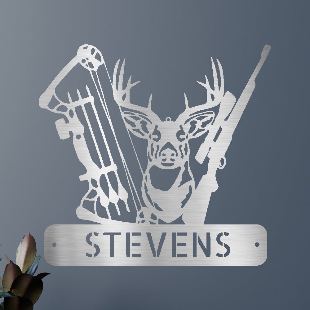 Custom Metal Wall Art - Personalized Buck Monogram Sign