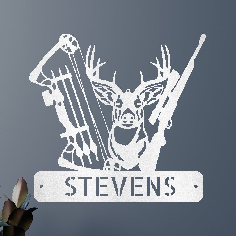 Custom Metal Wall Art - Personalized Buck Monogram Sign