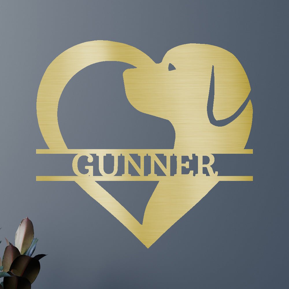 Custom Metal Wall Art - Dog Lover Heart Monogram Sign