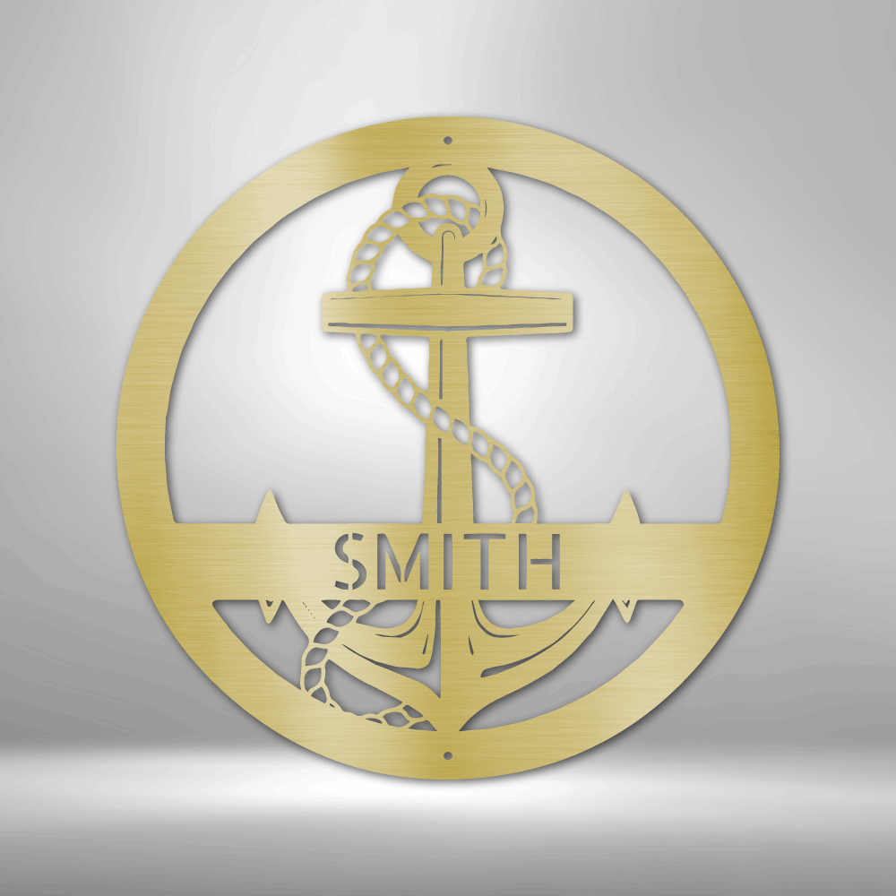 Custom Metal Wall Art - Personalized Nautical Anchor Sign