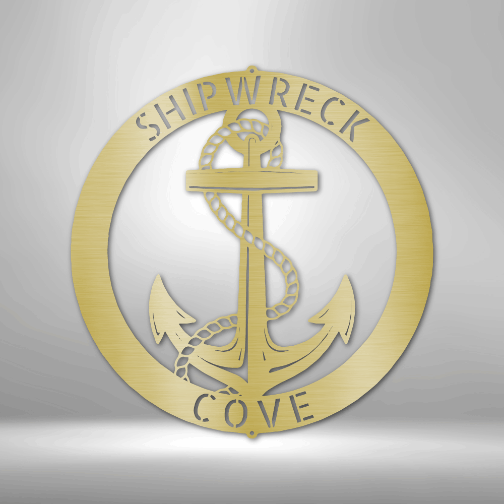 Custom Metal Wall Art - Personalized Nautical Anchor Sign