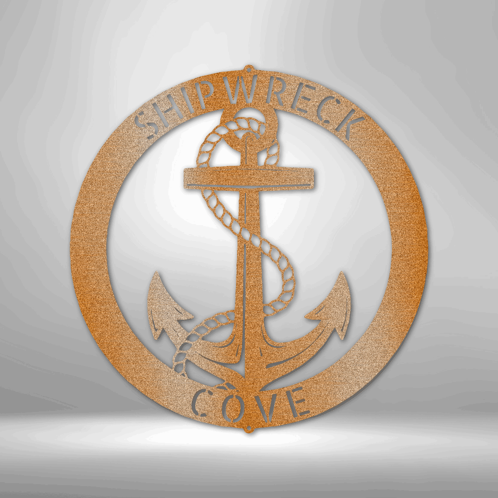 Custom Metal Wall Art - Personalized Nautical Anchor Sign