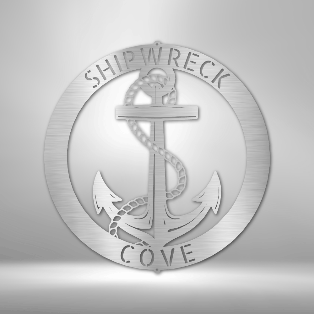 Custom Metal Wall Art - Personalized Nautical Anchor Sign