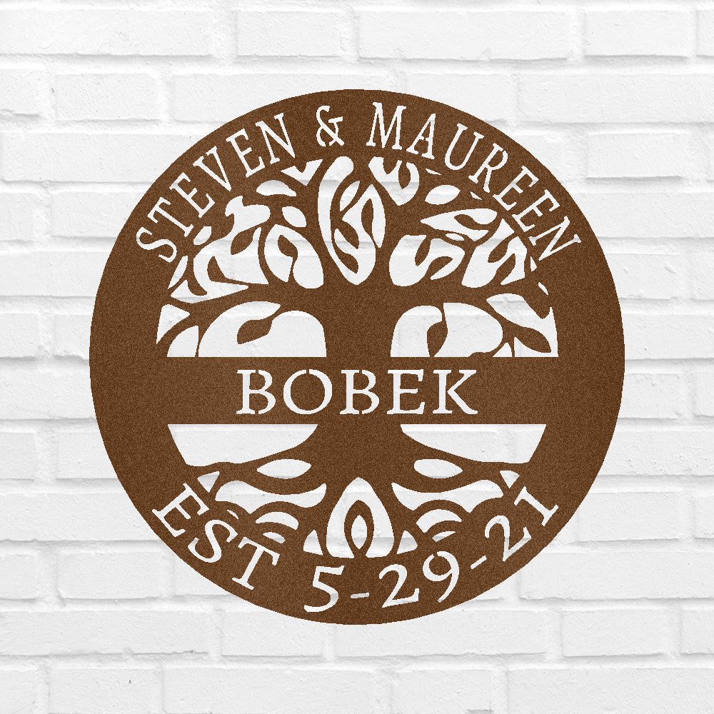 Custom Metal Wall Art - Personalized Tree of Life Sign