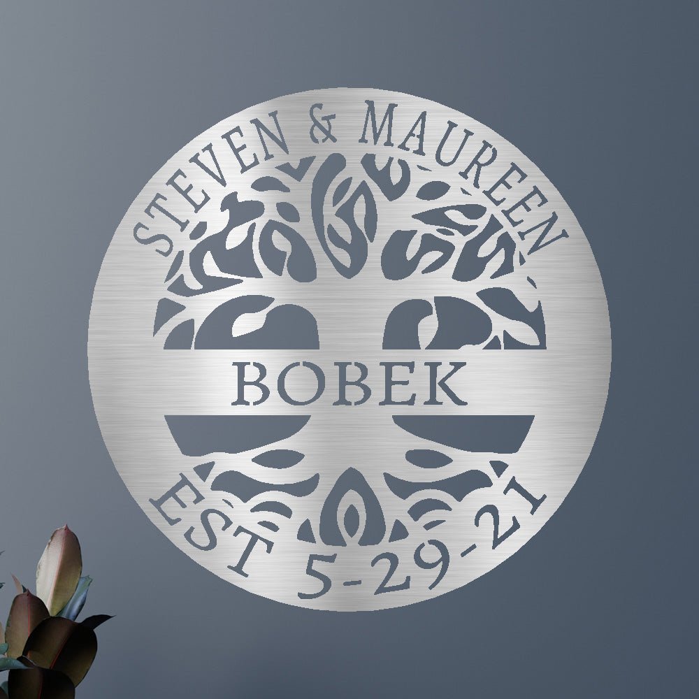Custom Metal Wall Art - Personalized Tree of Life Sign