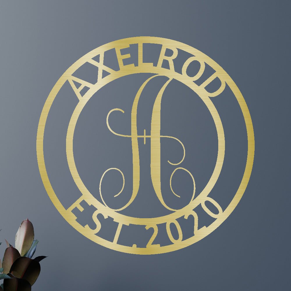 Custom Metal Wall Art - Personalized Split Letter Monogram Sign