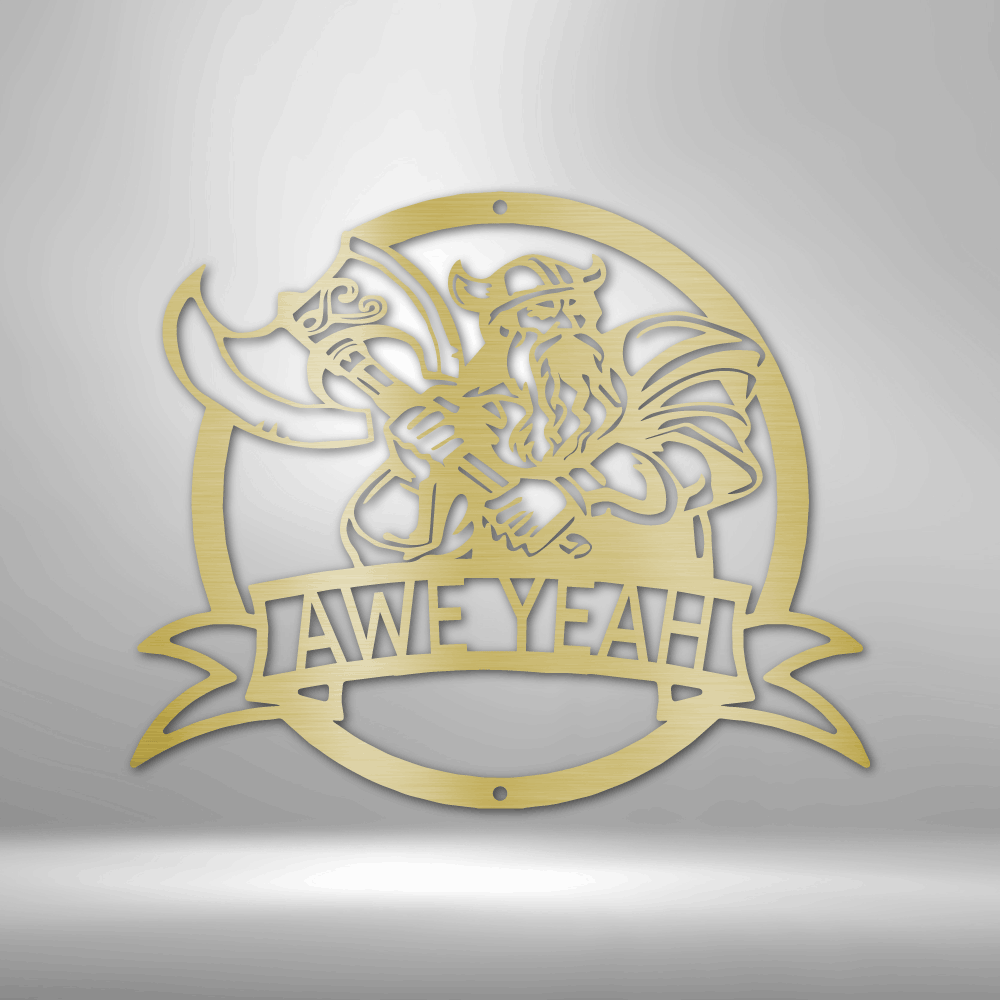 Custom Metal Wall Art - Personalized Viking Warrior Sign