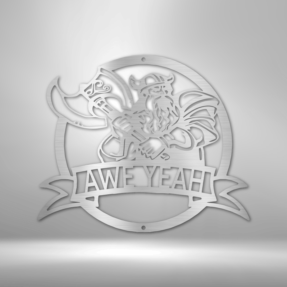 Custom Metal Wall Art - Personalized Viking Warrior Sign
