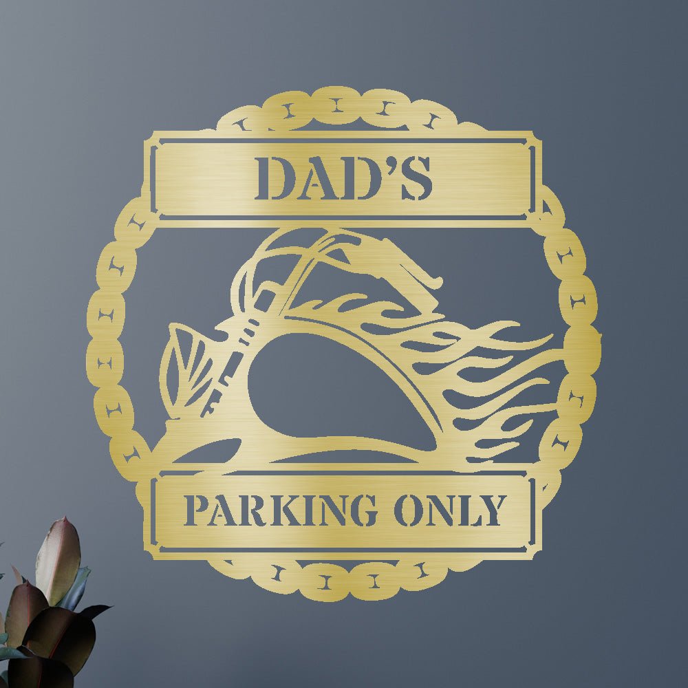Custom Metal Wall Art - Personalized Motorcycle Parking Sign