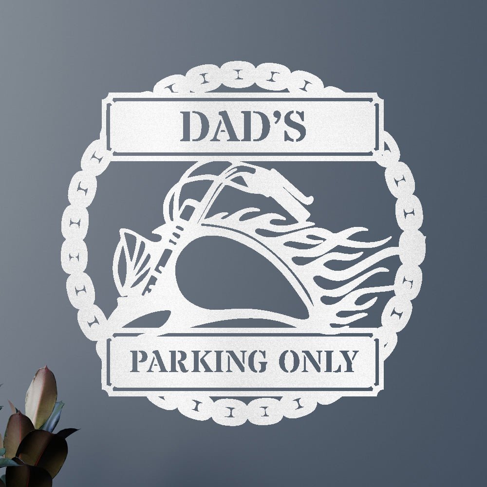 Custom Metal Wall Art - Personalized Motorcycle Parking Sign