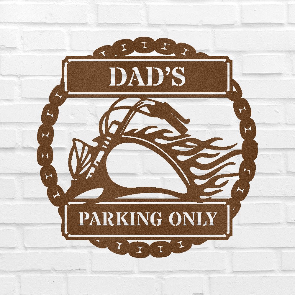 Custom Metal Wall Art - Personalized Motorcycle Parking Sign