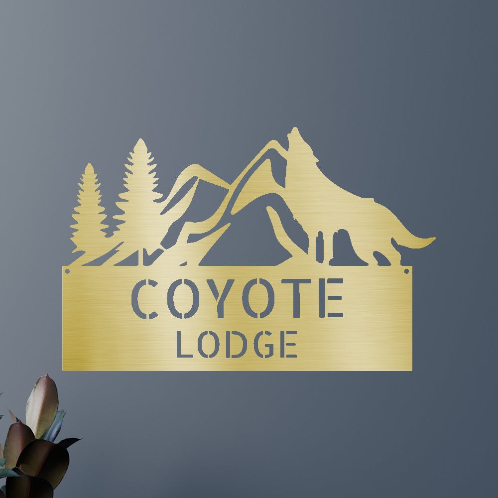 Custom Metal Wall Art - Personalized Coyote Sign
