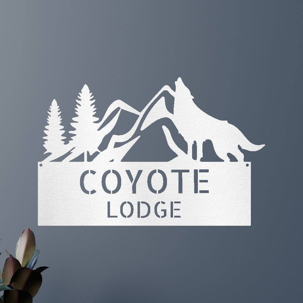 Custom Metal Wall Art - Personalized Coyote Sign