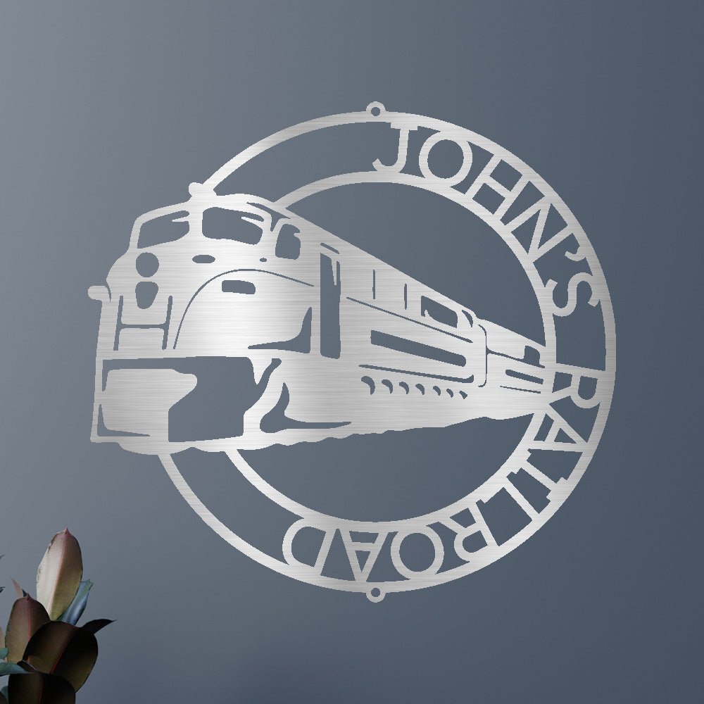 Custom Metal Wall Art - Personalized Modern Train Sign