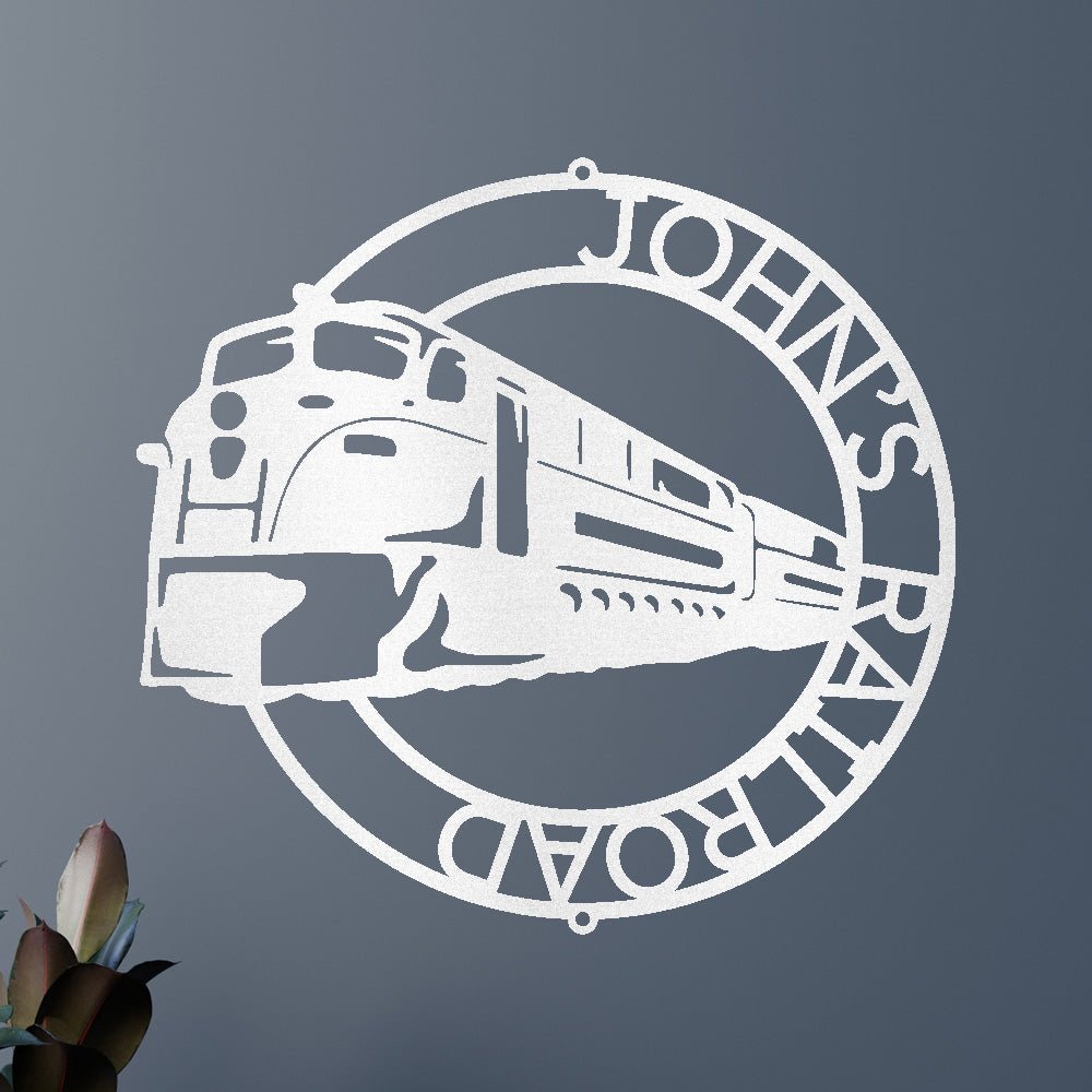 Custom Metal Wall Art - Personalized Modern Train Sign