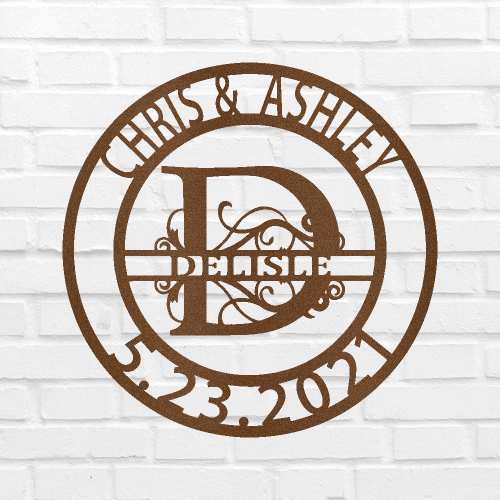 Custom Metal Wall Art - Personalized Split Letter Name Sign