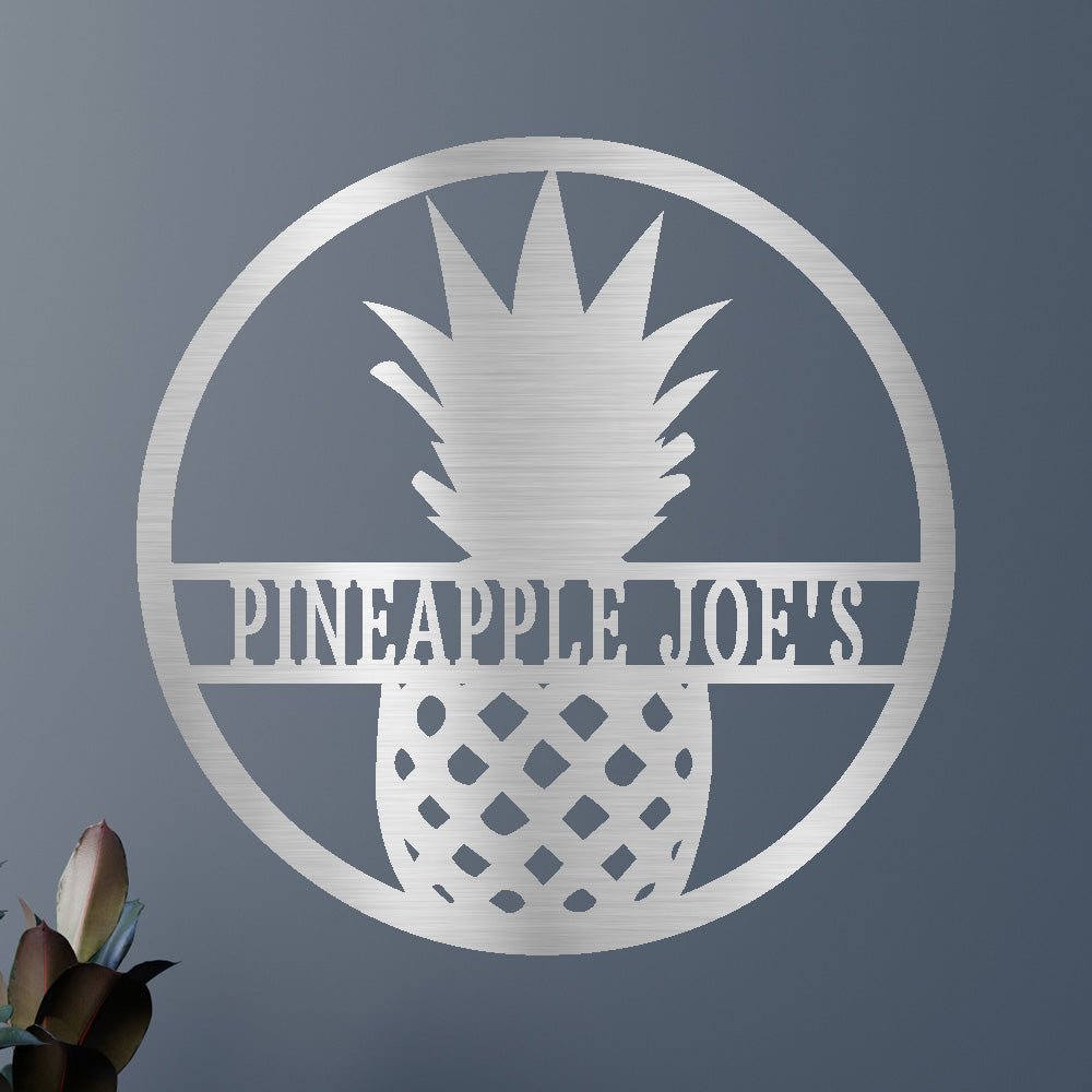 Custom Metal Wall Art - Personalized Pineapple Welcome Sign