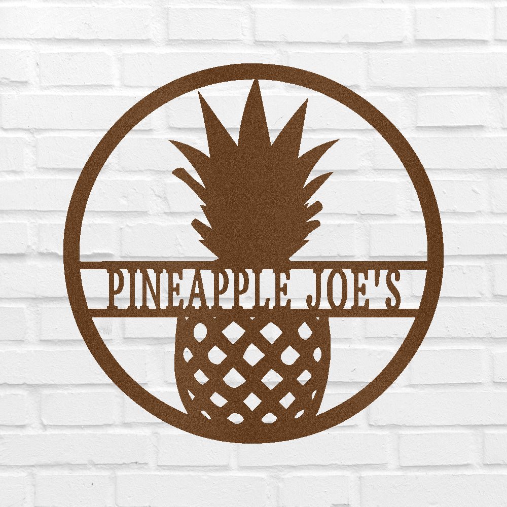 Custom Metal Wall Art - Personalized Pineapple Welcome Sign