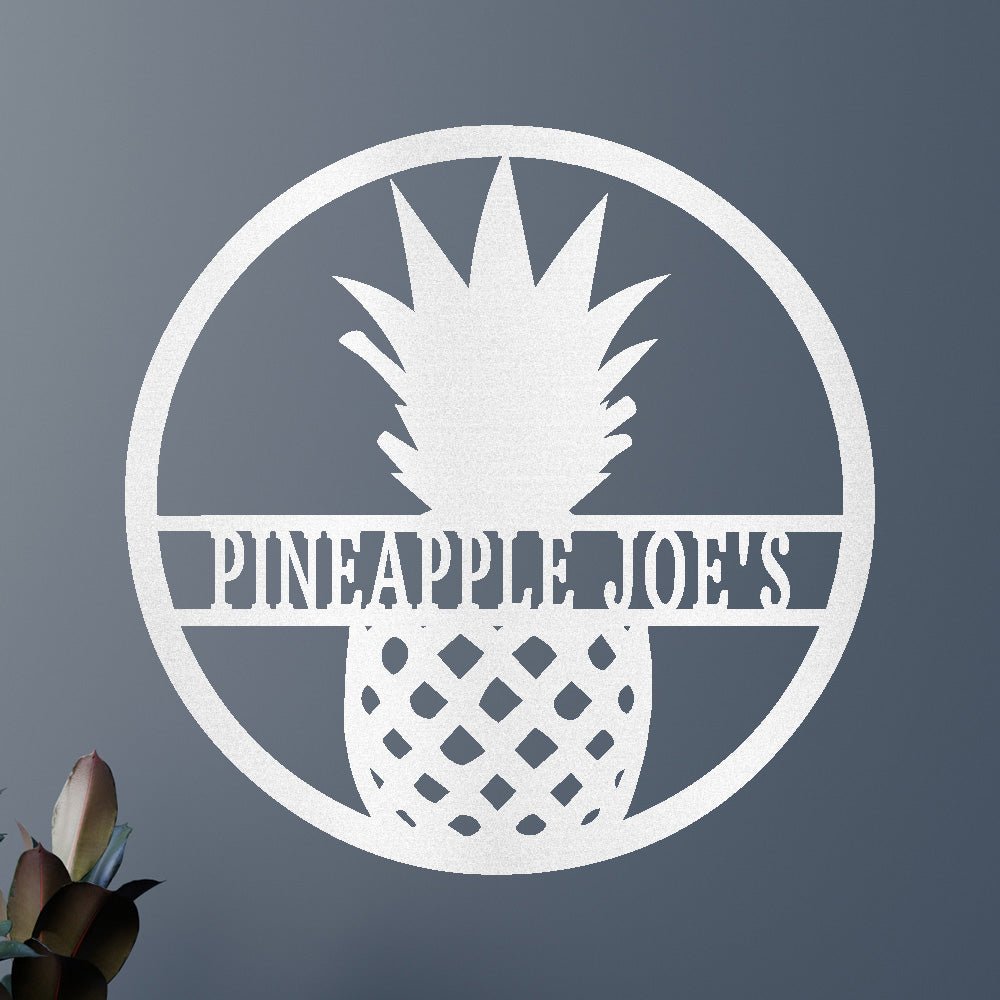Custom Metal Wall Art - Personalized Pineapple Welcome Sign