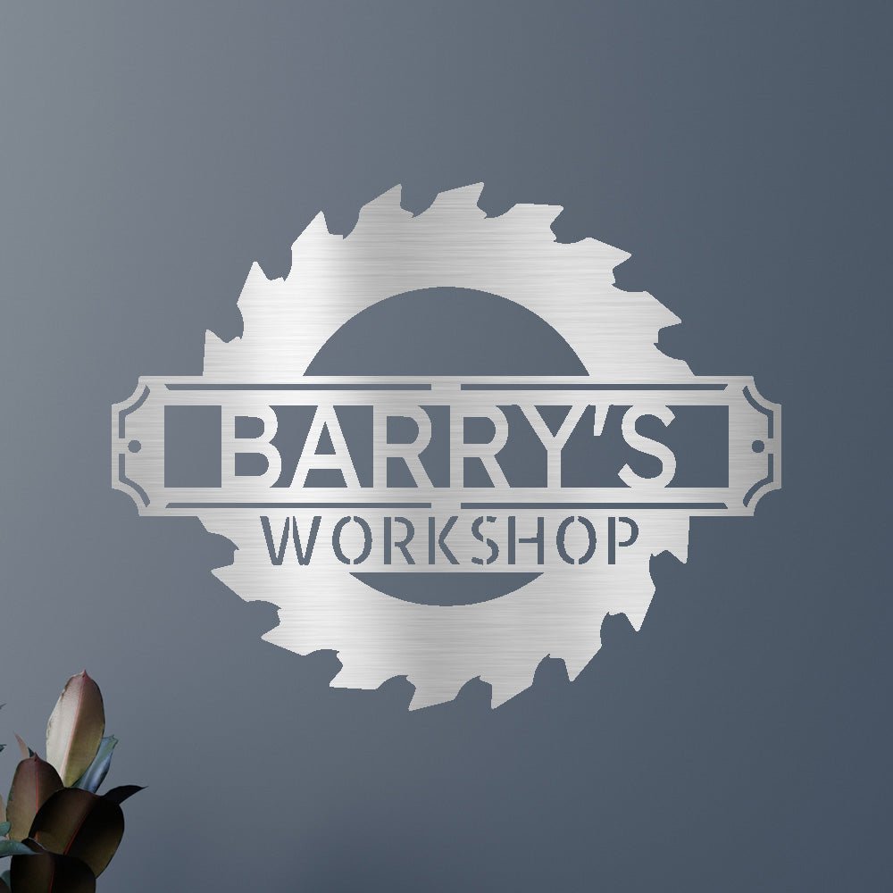 Custom Metal Wall Art - Personalized Workshop Name Sign