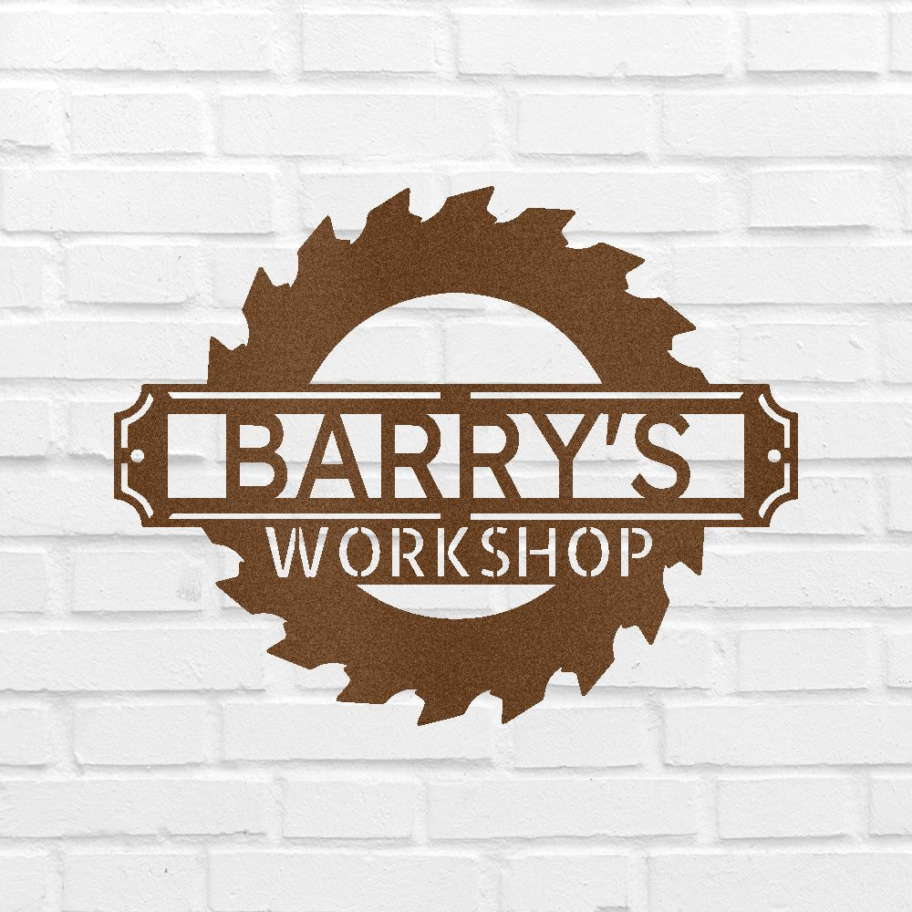 Custom Metal Wall Art - Personalized Workshop Name Sign