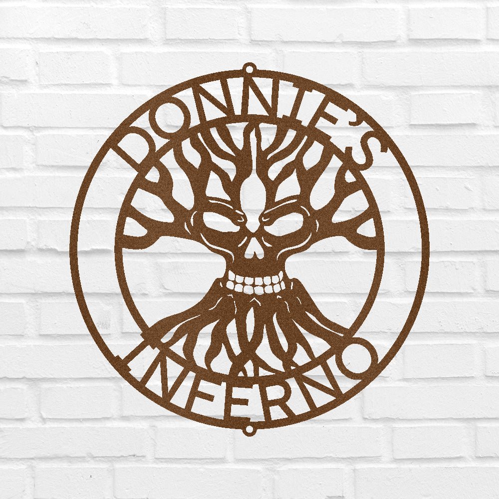 Custom Metal Wall Art - Personalized Skull Family Tree Sign