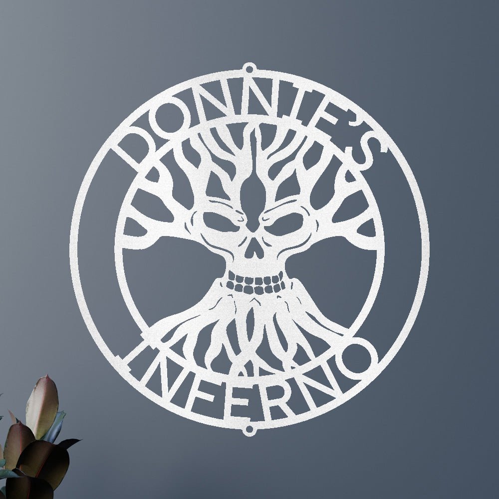 Custom Metal Wall Art - Personalized Skull Family Tree Sign