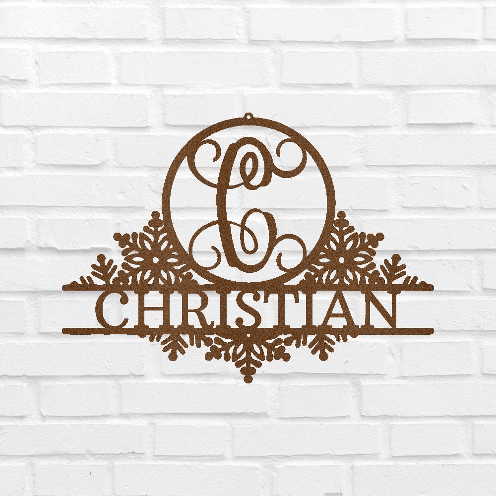 Custom Metal Wall Art - Personalized Winter Sign