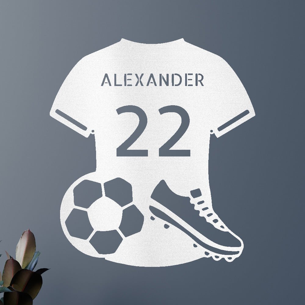 Custom Metal Wall Art - Personalized Soccer Jersey Sign