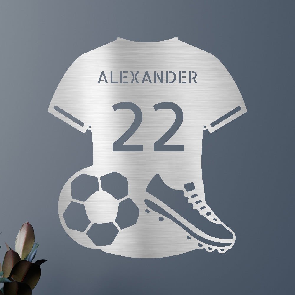 Custom Metal Wall Art - Personalized Soccer Jersey Sign