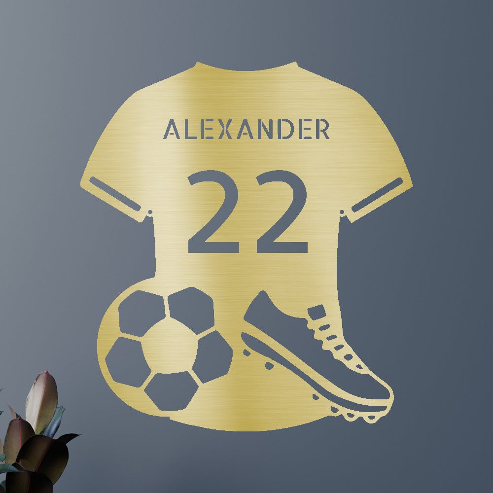 Custom Metal Wall Art - Personalized Soccer Jersey Sign