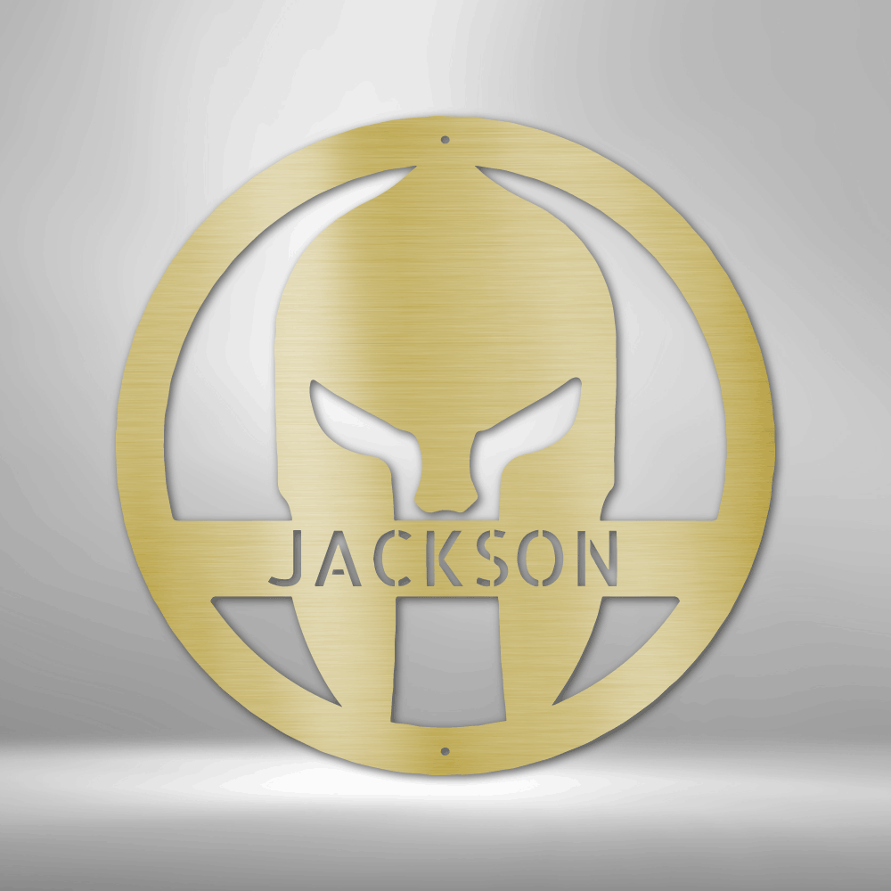 Custom Metal Wall Art -  Personalized Spartan Warrior Sign