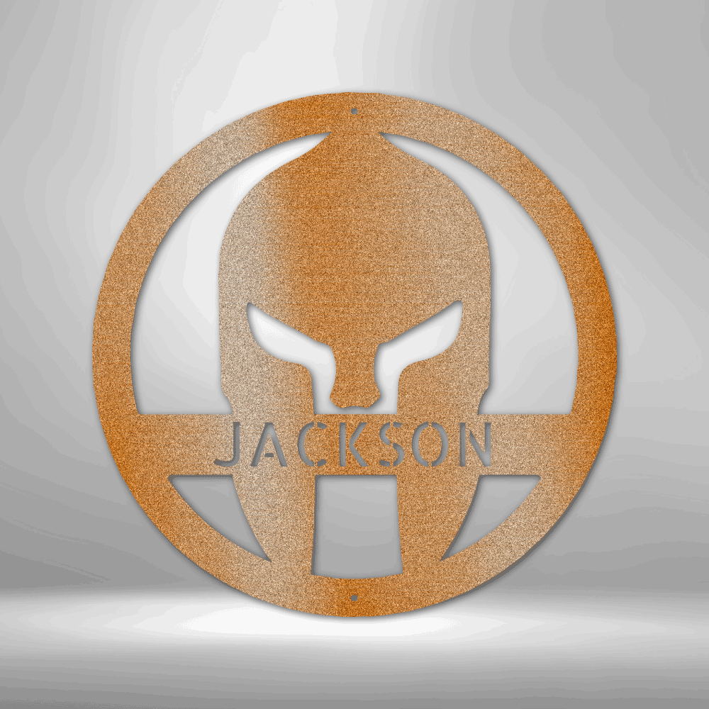 Custom Metal Wall Art -  Personalized Spartan Warrior Sign