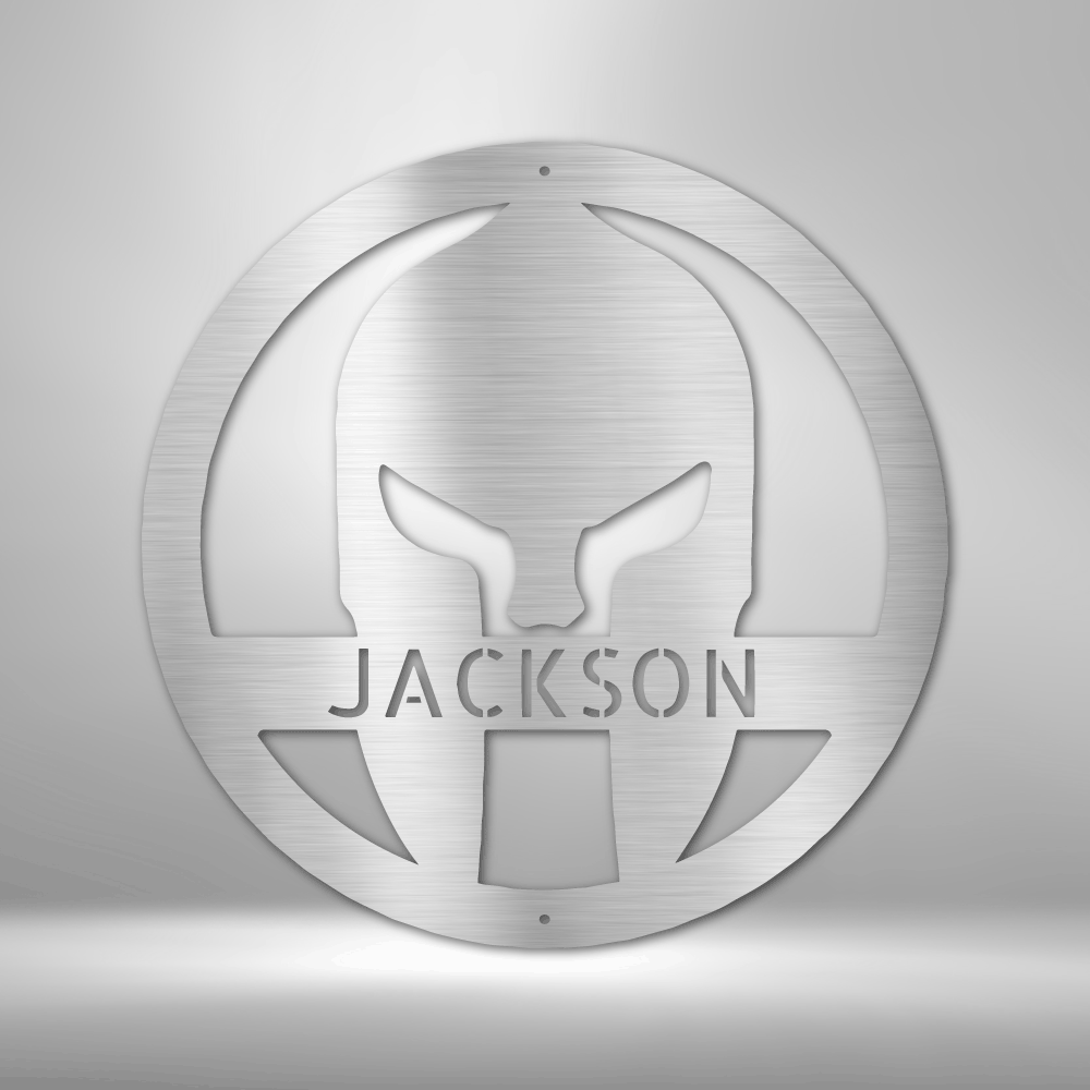 Custom Metal Wall Art -  Personalized Spartan Warrior Sign