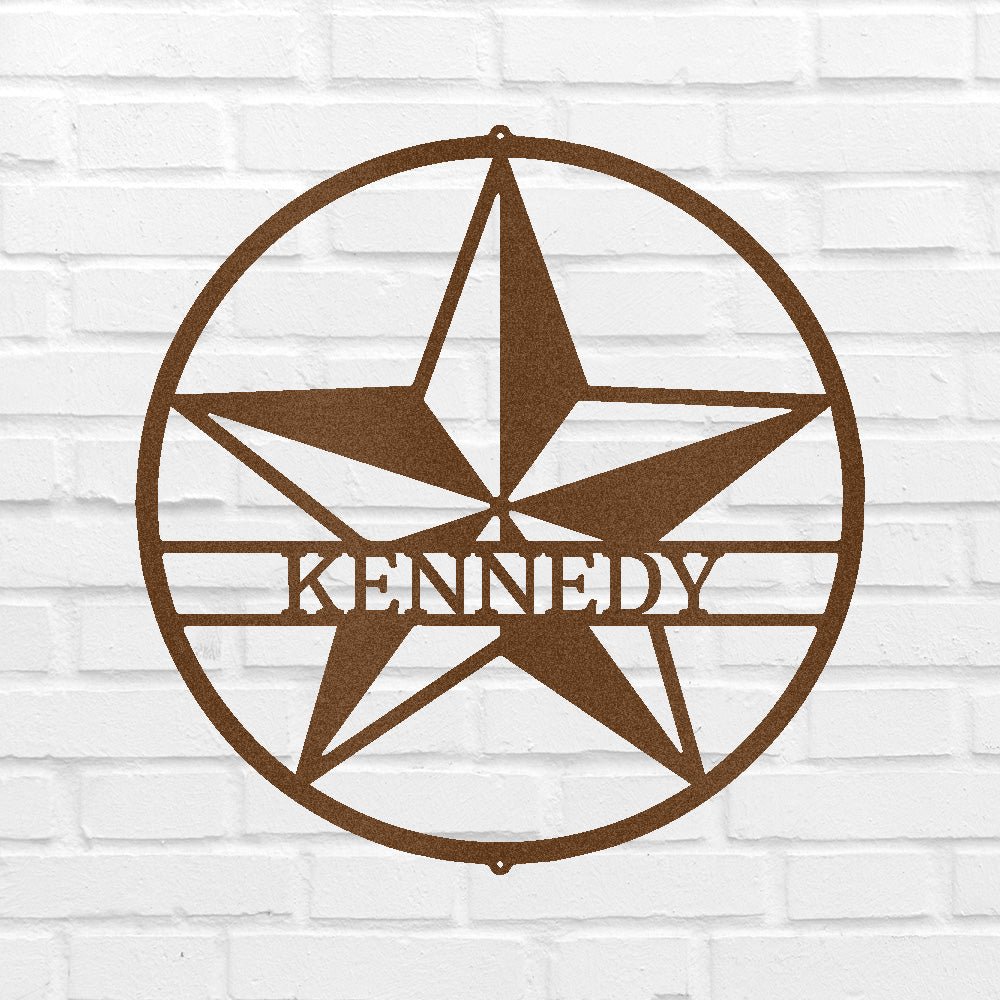 Custom Metal Wall Art - Personalized Lone Star Name Sign
