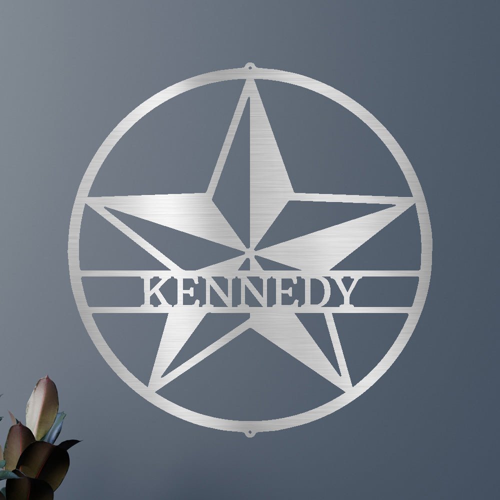 Custom Metal Wall Art - Personalized Lone Star Name Sign