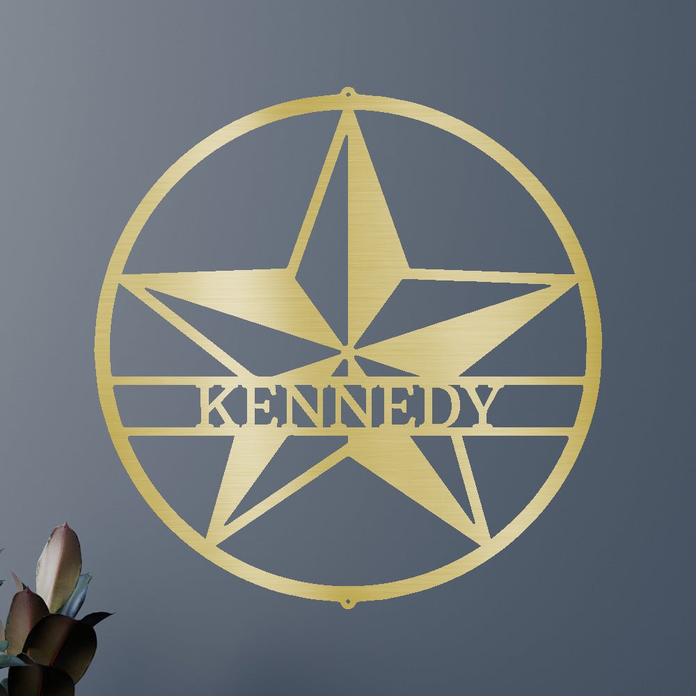 Custom Metal Wall Art - Personalized Lone Star Name Sign