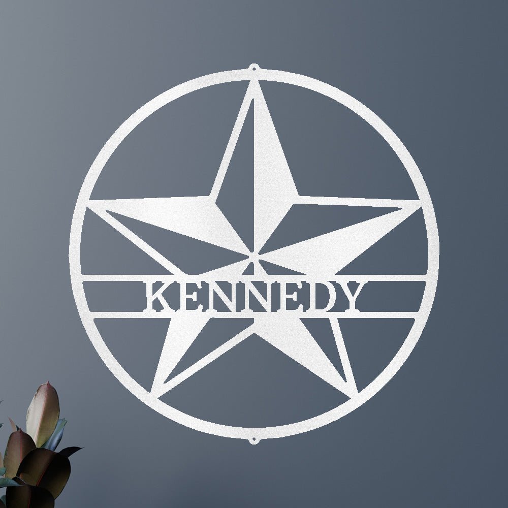 Custom Metal Wall Art - Personalized Lone Star Name Sign