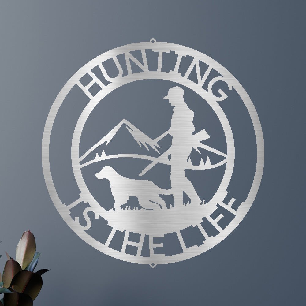 Custom Metal Wall Art - Personalized Deer Hunter Monogram Sign