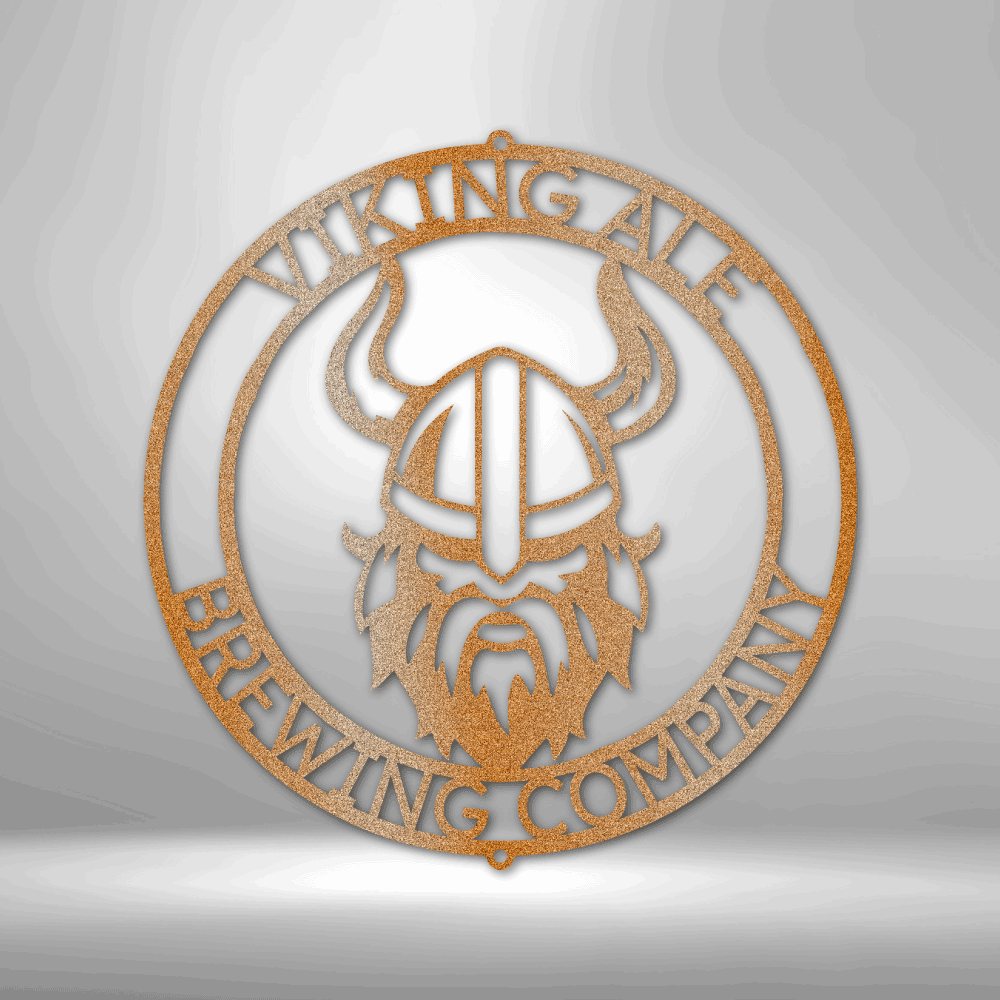 Custom Metal Wall Art - Personalized Viking Circle Monogram Sign