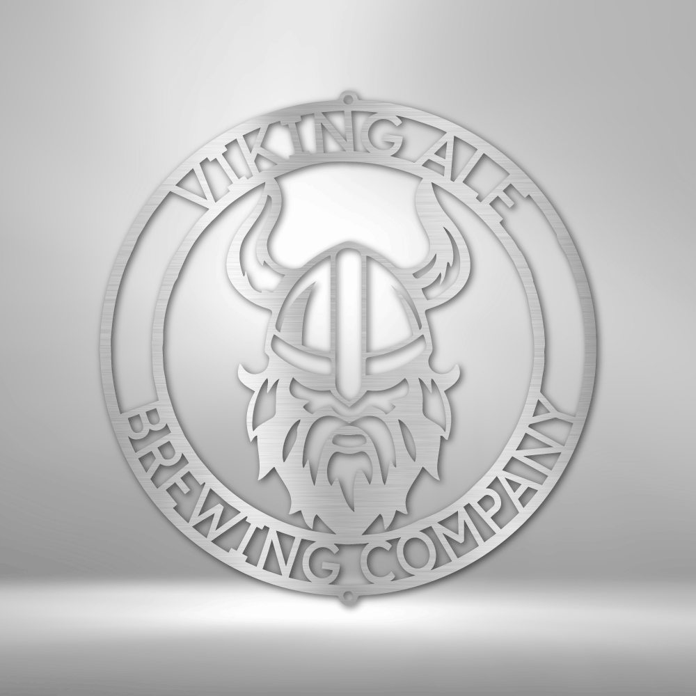 Custom Metal Wall Art - Personalized Viking Circle Monogram Sign