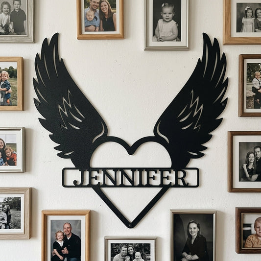 Custom Metal Wall Art - Angel Wing Remembrance Sign
