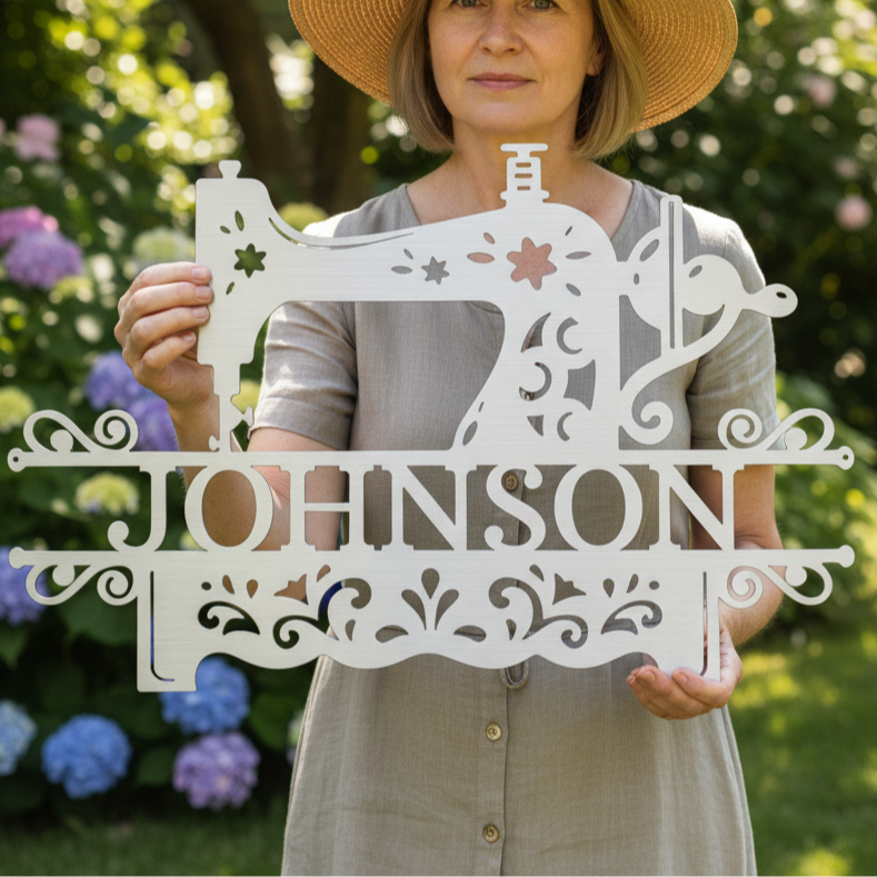 Custom Metal Wall Art - Personalized Sewing Sign