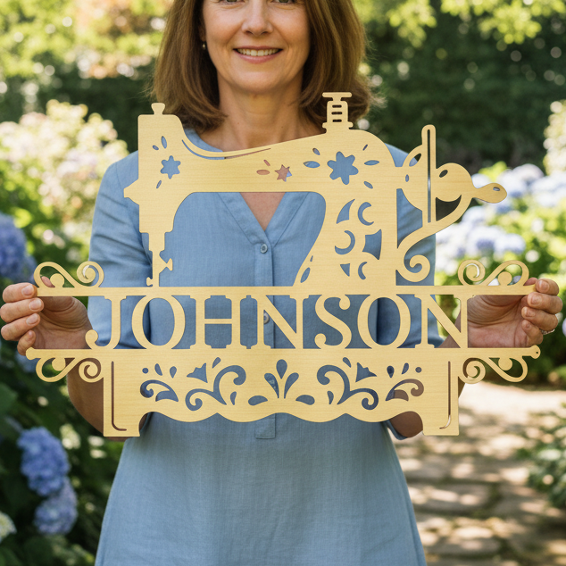 Custom Metal Wall Art - Personalized Sewing Sign