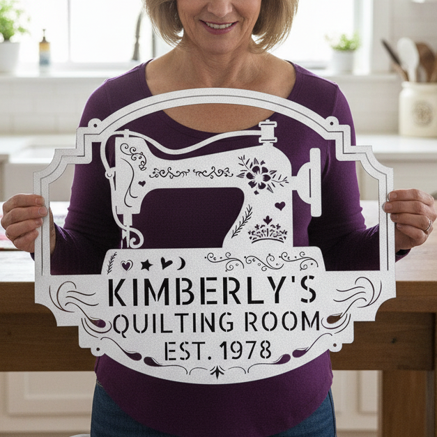 Custom Metal Wall Art - Personalized Sewing & Quilting Sign