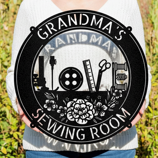 Custom Metal Wall Art - Personalized Love Sewing Sign