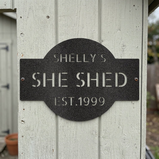 Custom Metal Wall Art - Personalized Family Name Shed Monogram Sign