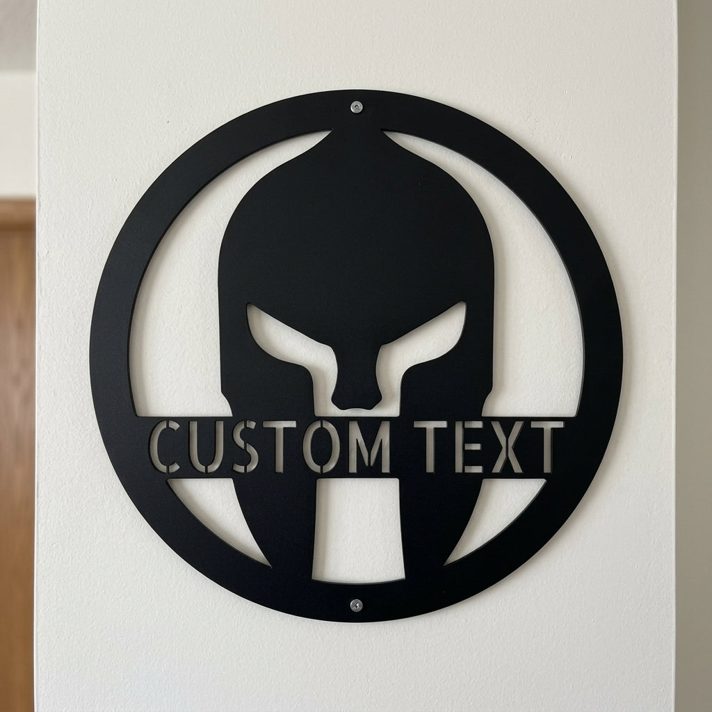 Custom Metal Wall Art -  Personalized Spartan Warrior Sign