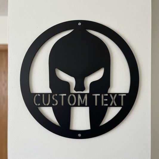 Custom Metal Wall Art -  Personalized Spartan Warrior Sign